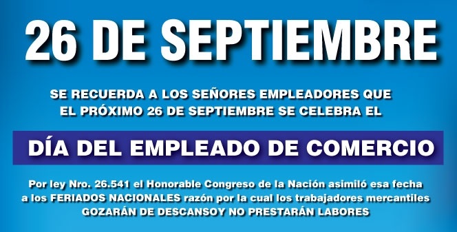 Feliz Día del empleado de Comercio